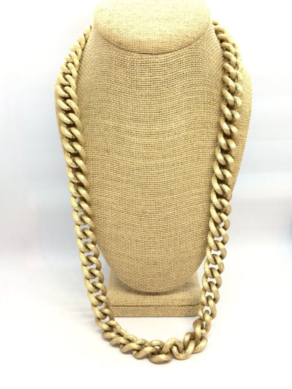 VINTAGE Chunky Chain Necklace Gold Tone Curb Thick Wide Statement